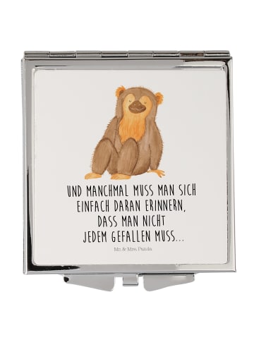Mr. & Mrs. Panda Schminkspiegel Affe mit Spruch in Weiß
