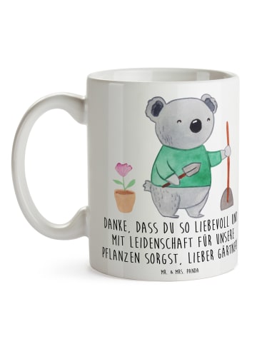 Mr. & Mrs. Panda Trinkbecher Lieber Gärtner mit Spruch in Weiß