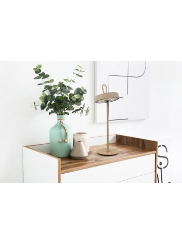 näve LED Tischleuchte "ELLI" in beige - (L)13 cm x (B)13 cm x (H)36 cm - EEK E