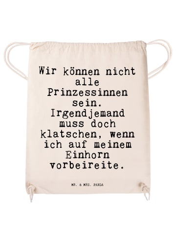 Mr. & Mrs. Panda Drawstring Bag Wir können nicht alle... mit Spruch in Creme