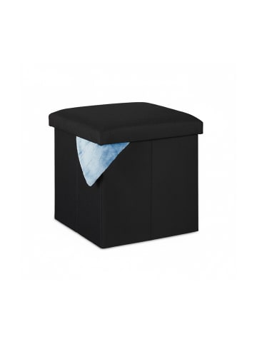 relaxdays Sitzhocker in Schwarz - (B)37,5 x (H)37 x (T)37,5 cm