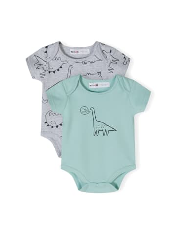 Minoti 2er. Set: Kurzarmbody 24babypack18 in graumeliert