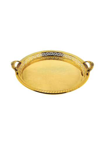 Almina Edles 2er-Set Serviertabletts mit eleganten Griffen in Gold