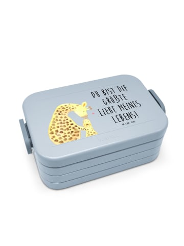 Mr. & Mrs. Panda Lunch Box Giraffe Kind Motiv mit Spruch in Blau Pastell