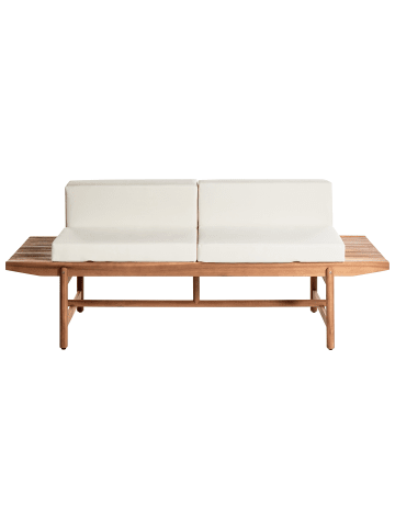 Beliani Gartenbank GIAVENO in Braun/Weiß - (W) 210 x (H) 84 x (L) 65 cm