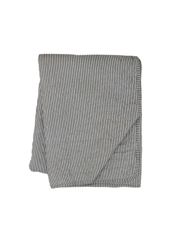 Krasilnikoff Quilt mit dünnen Streifen aus Schwarz/Weiß in schwarz