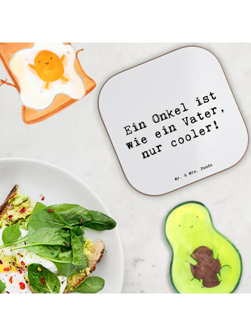 Mr. & Mrs. Panda Untersetzer Cooler Onkel mit Spruch in Weiß