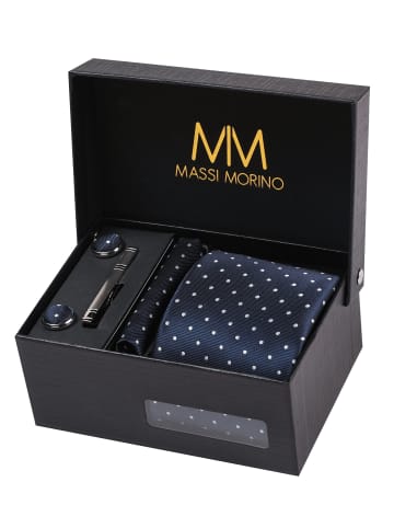 Massi Morino  Krawatten-Set in Dunkelblau