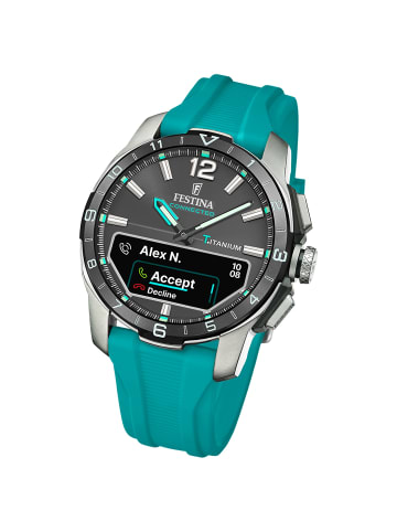 Festina Multifunktion-Armbanduhr Festina Connected türkis groß (ca. 44mm)