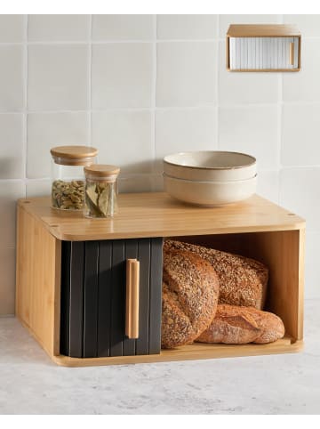 Praknu Brotkasten Groß aus FSC® Holz mit Schiebetür - Brotaufbewahrung
