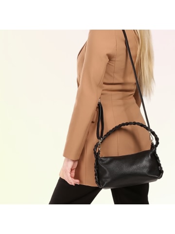 Toscanto Leder Umhängetasche Toscanto Tasche schwarz ca. 25cm