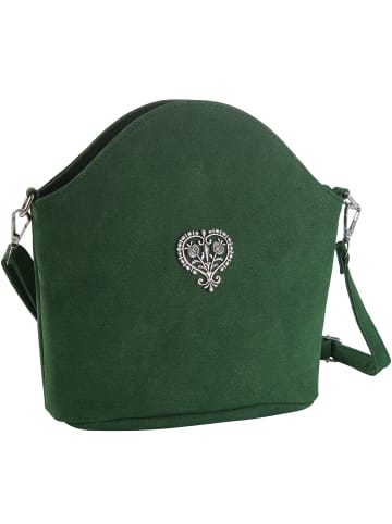 tectake Schicke Trachtenhandtasche in Wildlederoptik, grün