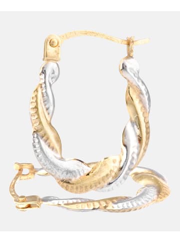 Diamant L'éternel Creolen aus 375 Gelbgold gedreht