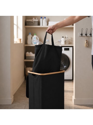 relaxdays Pfandflaschen-Sammelbehälter in Schwarz - 100 l
