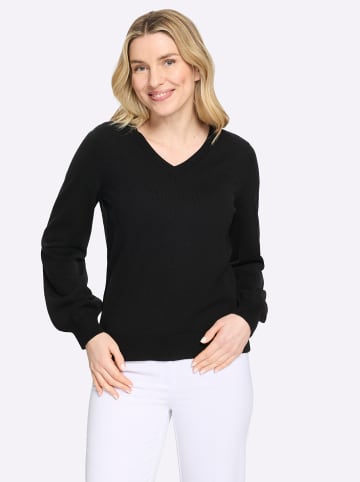 Sieh an! Langarm-Pullover in schwarz