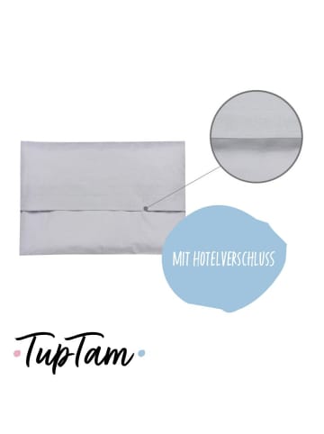 TupTam Kinder Kissenbezug mit Hotelverschluss 2er Set in grau/braun