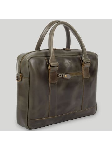 Buckle & Seam Everett Aktentasche Leder 38 cm Laptopfach olive