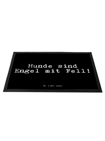 Mr. & Mrs. Panda Fußmatte Hunde sind Engel mit... mit Spruch in Schwarz