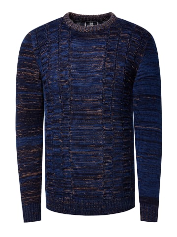 Rusty Neal Grobstrick mit Kontrastfarben Rundhals-Pullover in Marine