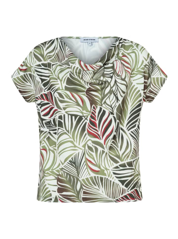 More & More modisches Kurzarmshirt, tropischerBlätterprint in leaves print