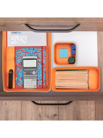 relaxdays 5 tlg. Schubladenorganizer in Grau/ Orange