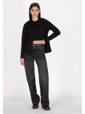 myMo ROCKS Damen Fleecejacke in Schwarz