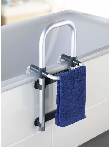 Maximex Badewannen-Einstiegshilfe Secura - verstellbar in Silbern, 25 x 53 x 23 cm