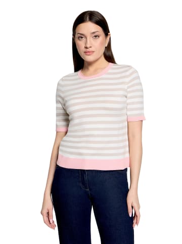 Betty Barclay Basic-Pullover kurzarm in Patch Beige/Rosé