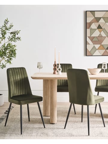 Beliani 4er-Set Esszimmerstuhl KIRBY in Grün/Schwarz