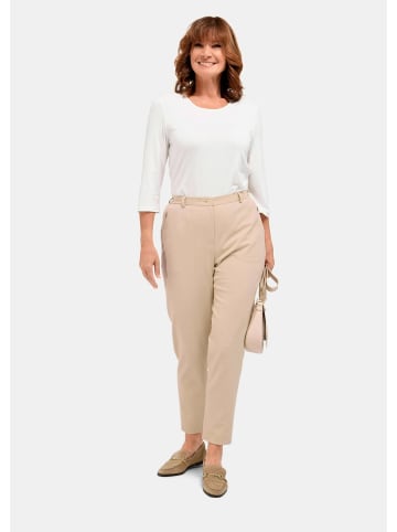 GOLDNER Rippenhose Anna in Bi-Stretch-Qualität in stein