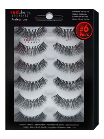 Red Cherry Eyelashes Bandwimpern 217 - 6 Pairs in Schwarz
