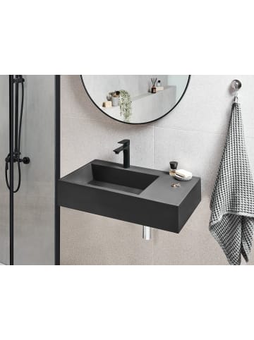 Beliani Waschbecken CUSCO in Schwarz - (W) 75 x (H) 15 x (L) 43 cm