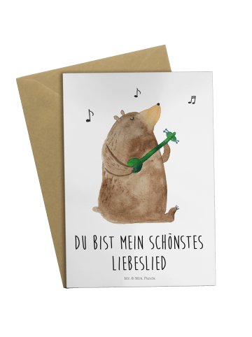 Mr. & Mrs. Panda Grußkarte Bär Lied mit Spruch in Weiß