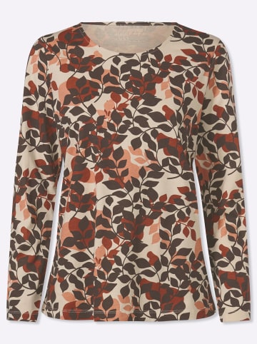 Sieh an! Langarm-Shirt in rostrot-schoko-bedruckt