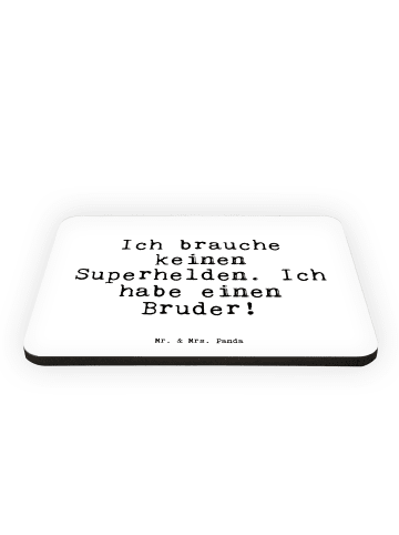 Mr. & Mrs. Panda Kühlschrankmagnet Ich brauche keinen Superhelde... in Weiß