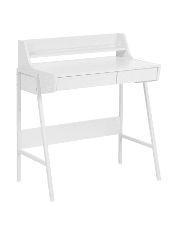 Beliani Schreibtisch BROXTON in Weiß - (W) 77 x (H) 89 x (L) 46 cm