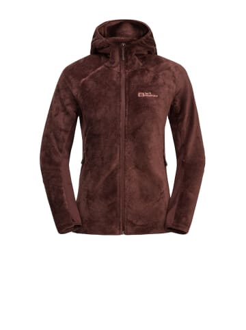 Jack Wolfskin Fleece-Kapuzenjacke ROTWAND HOODED FZ W in Braun