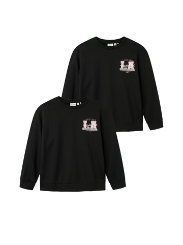 name it 2er-SET Bequemes und cooles Rundhals Sweatshirt für Kinder in Schwarz