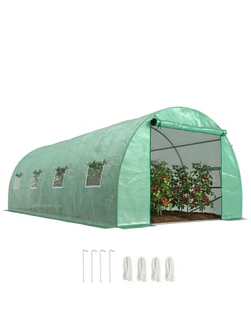 Outsunny Foliengewächshaus,590L x 300B x 200H cm,Grün