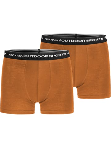 Normani Outdoor Sports 2er Pack Herren Merino Boxershorts Unterhose in Orange