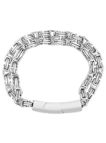 Adeliás Herren Armband aus Edelstahl 19 cm in silber