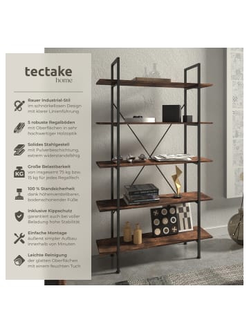 tectake Standregal, inklusive Kippschutz, 106 x 34,5 x 179,5 cm