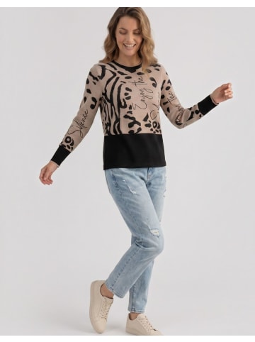 Navigazione Pullover in schwarz / café au lait