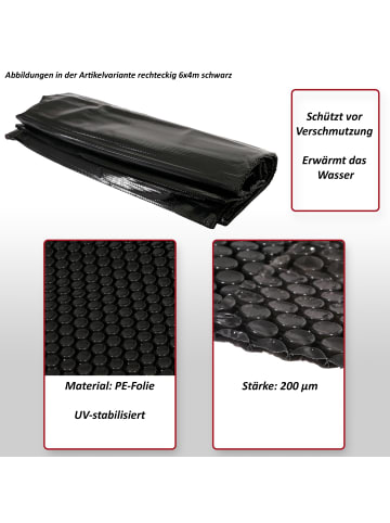 MCW Pool-Abdeckung, Rechteckig 3x2m schwarz