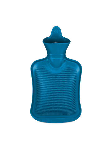 relaxdays Wärmflasche in Blau - 1 Liter