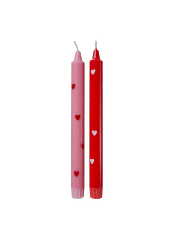 Butlers Butlers Stabkerze ART BOUGIE Herzen 2er-Set in Rot