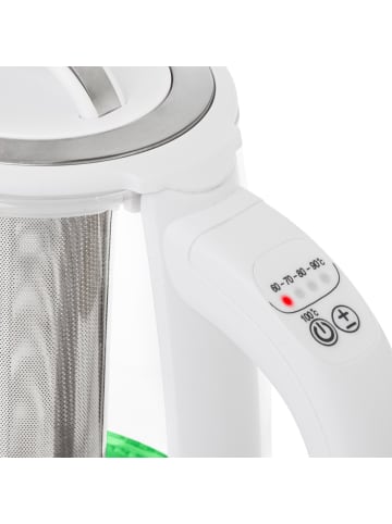 camry CR 1290 Wasserkocher mit Teesieb, 2 L - 2200 W, 360° drehbar in Weiß