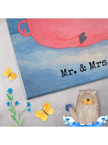 Mr. & Mrs. Panda Handtuch Schwein Glühwein Design ohne Spruch in Weiß