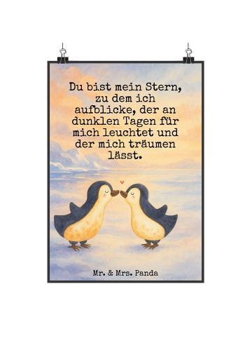 Mr. & Mrs. Panda Bild Pinguin Liebe Design mit Spruch in Weiß