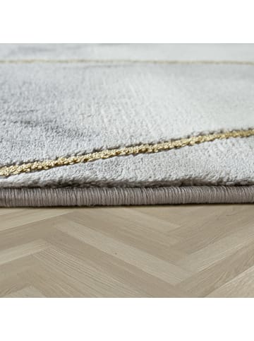 KADIMA DESIGN Teppich Kurzflor Marmoroptik Wohnzimmer schmutzabweisend in Gold
